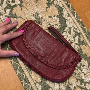 Lucky Brand Burgundy leather Wristlet